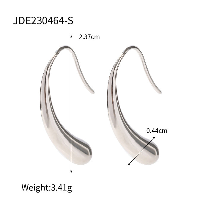 1 Paar INS-Stil, schlichte Wassertropfen-Ohrringe mit Edelstahlbeschichtung