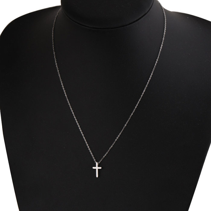 Lady Cross Stainless Steel Pendant Necklace