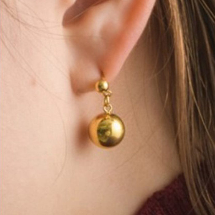 1 Paar Commute-Ohrringe aus massivem Edelstahl mit vergoldeter Beschichtung