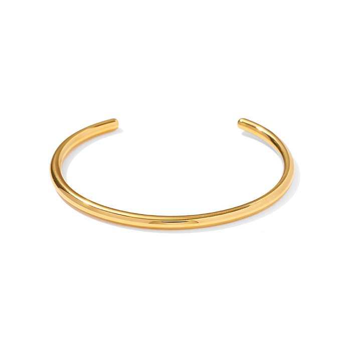 Simple Style Geometric Stainless Steel Plating Bangle