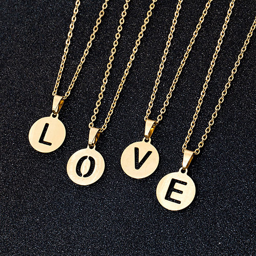 Simple Style Letter Stainless Steel  Necklace Plating Stainless Steel  Necklaces