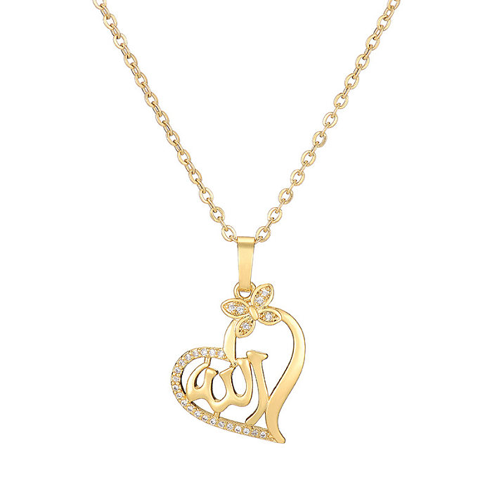 Fashion Heart Shape Stainless Steel  Mixed Gem Inlay Necklace Necklace Plating Metal Stainless Steel  Necklaces