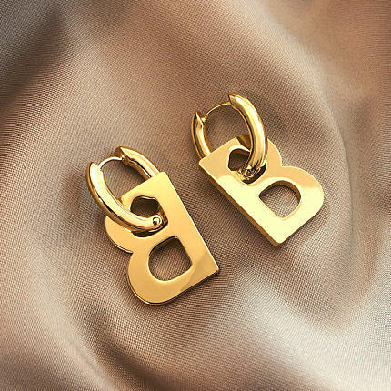 1 Pair Exaggerated Cool Style Letter Plating Stainless Steel Drop Earrings