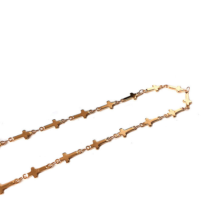 Collar de cadena de acero inoxidable de color sólido de estilo simple
