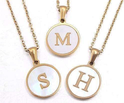 Fashion Letter Stainless Steel  Stainless Steel Chain Pendant Necklace 1 Piece