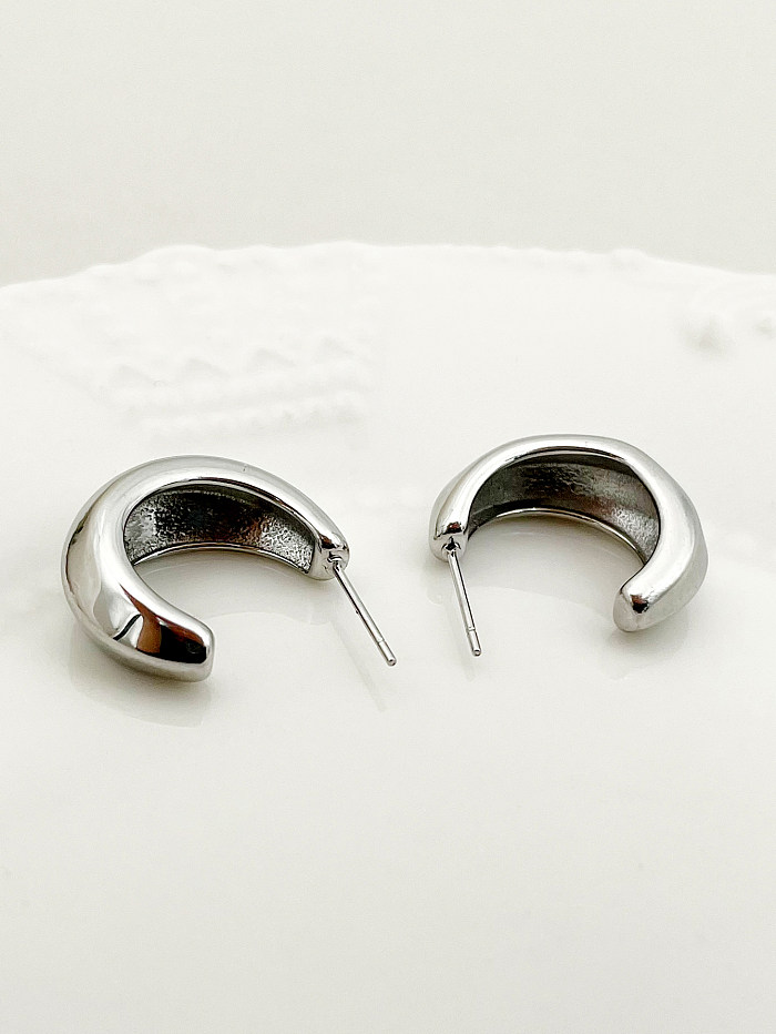 1 par de pinos de orelha de aço inoxidável para polimento em formato C de estilo simples