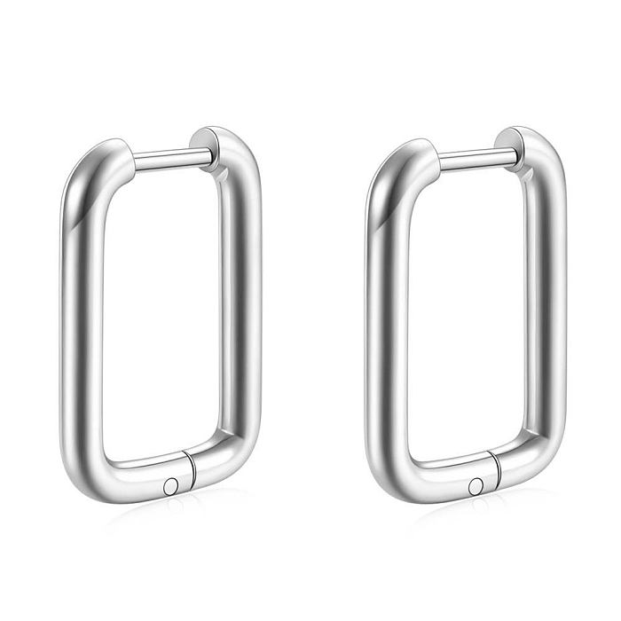 Simple Style Oval Stainless Steel  Plating Earrings 1 Pair