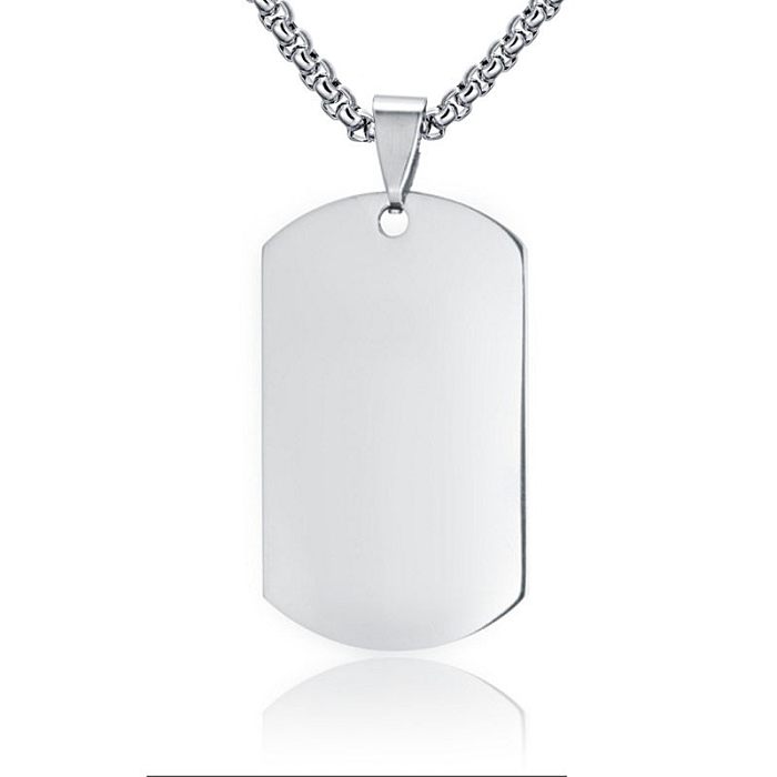 Wholesale Stainless Steel  Colorful Metal Glossy Tags Necklace jewelry