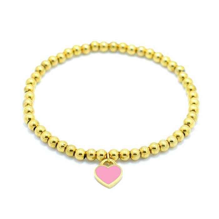 Basic Modern Style Heart Shape Stainless Steel Plating 18K Gold Plated Bracelets