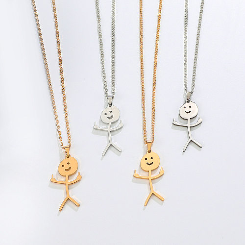 Simple Style Cartoon Character Stainless Steel  Pendant Necklace Plating Stainless Steel  Necklaces 1 Piece