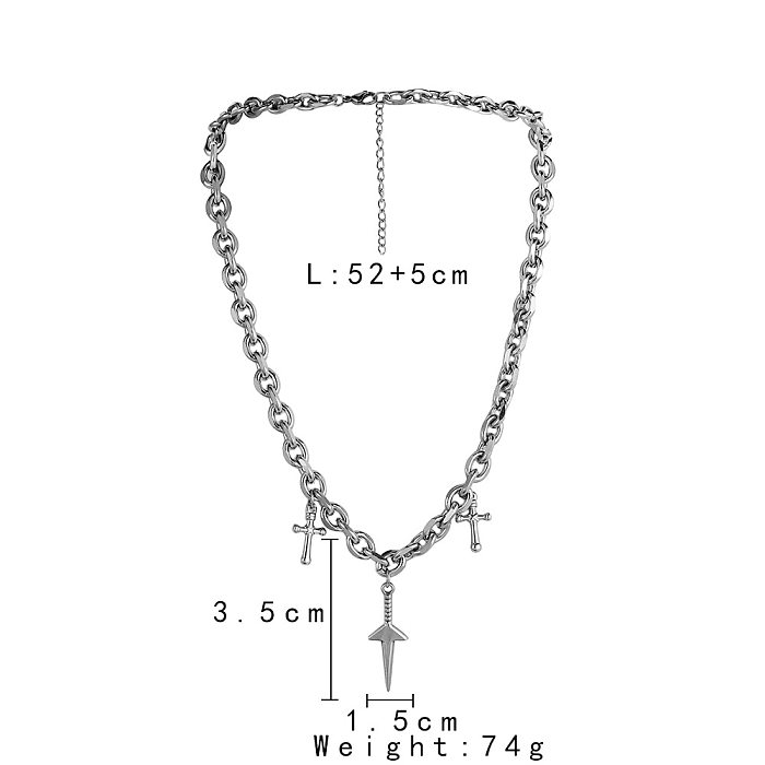 1 Piece Hip-Hop Cross Stainless Steel  Stainless Steel Polishing Pendant Necklace