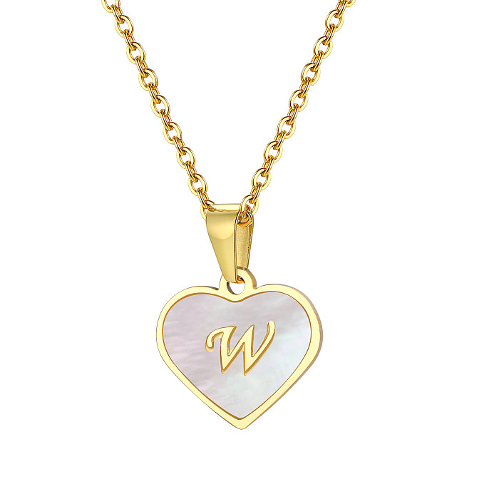 Elegant Heart Shape Stainless Steel  Plating Gold Plated Pendant Necklace