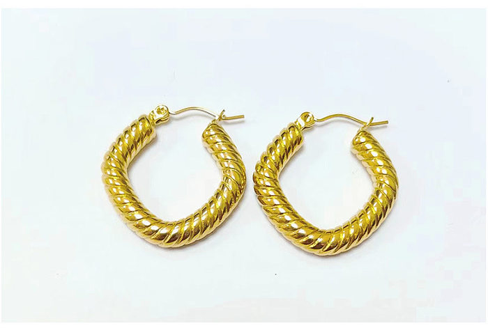 1 Pair INS Style U Shape Geometric Stainless Steel  Plating 18K Gold Plated Earrings
