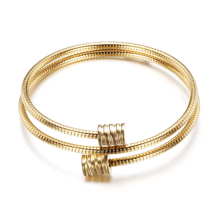 Simple Style Solid Color Titanium Steel Bangle 1 Piece