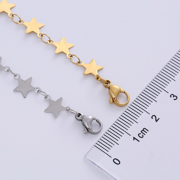 Simple Style Star Stainless Steel  Plating Chain Choker