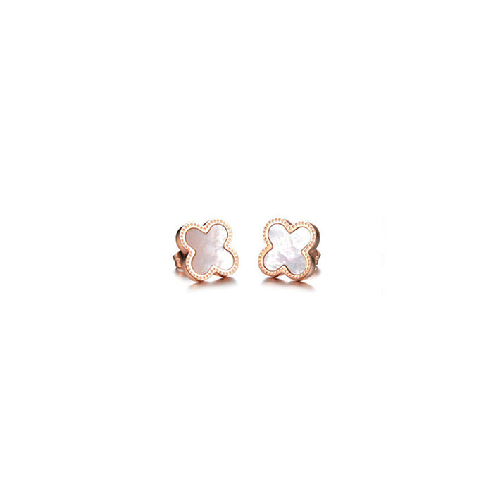 Women's Fashion Stainless Steel Four-leaf Clover Earrings
