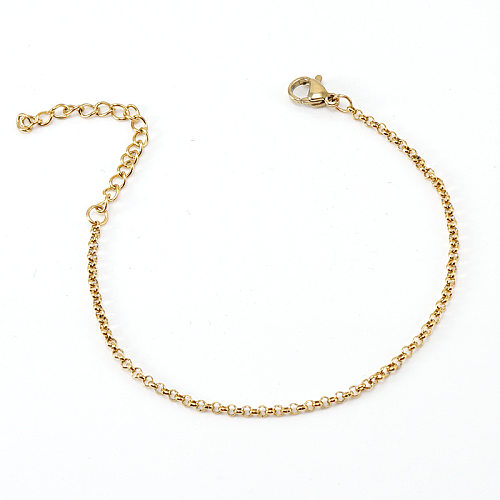Simple Style Geometric Stainless Steel Bracelets Necklace Gold Plated Stainless Steel Bracelets