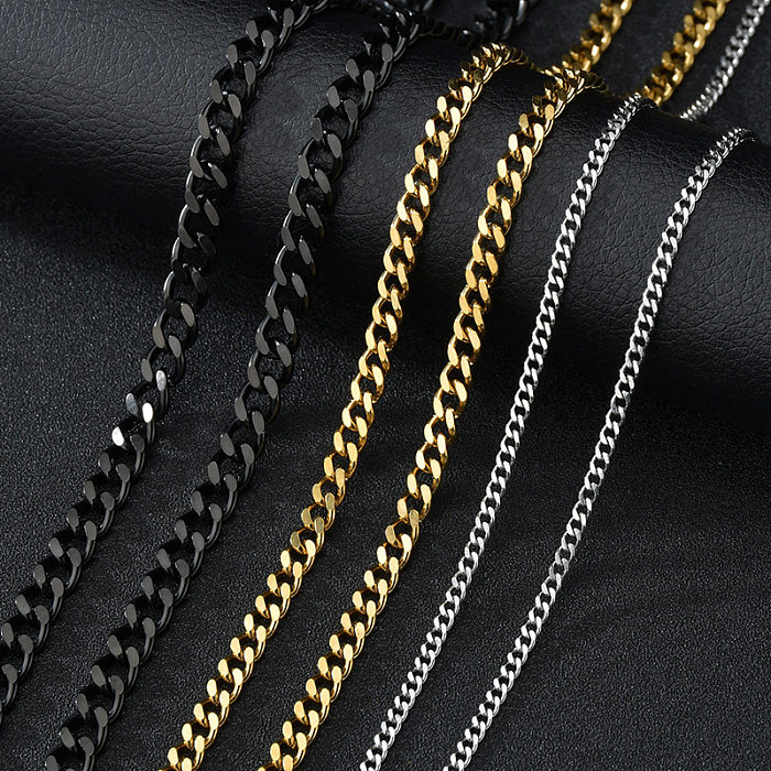 Collier de placage en acier inoxydable géométrique de style simple à la mode