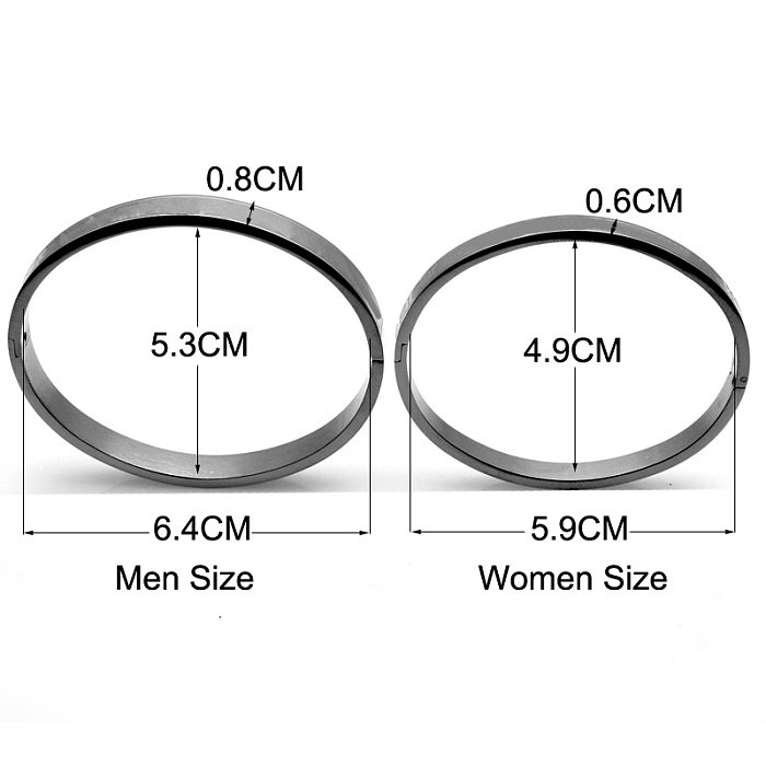 1 Piece Fashion Number Stainless Steel Bangle