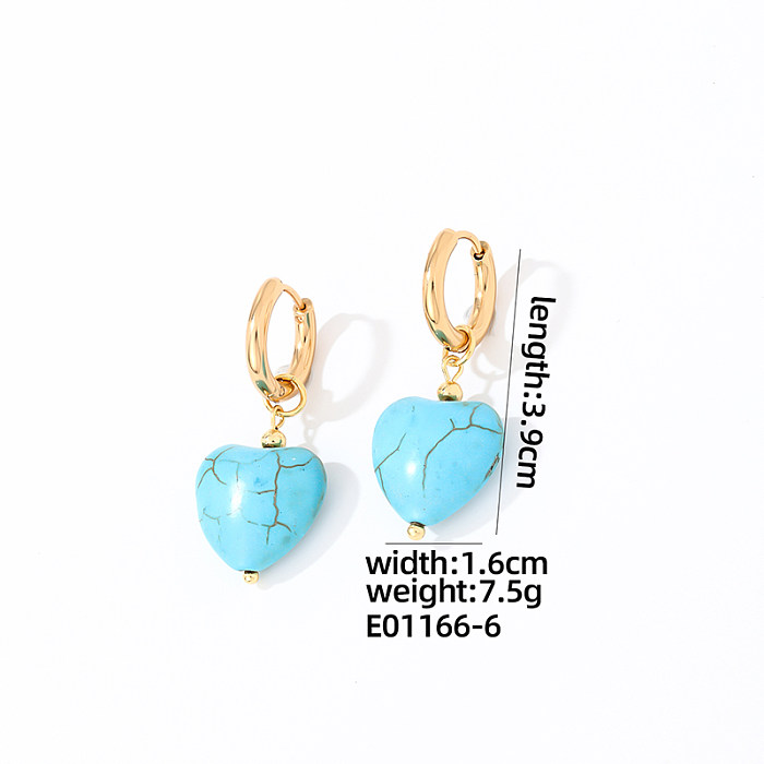 1 Pair Casual Vintage Style Simple Style Geometric Cross Heart Shape Stainless Steel  Drop Earrings