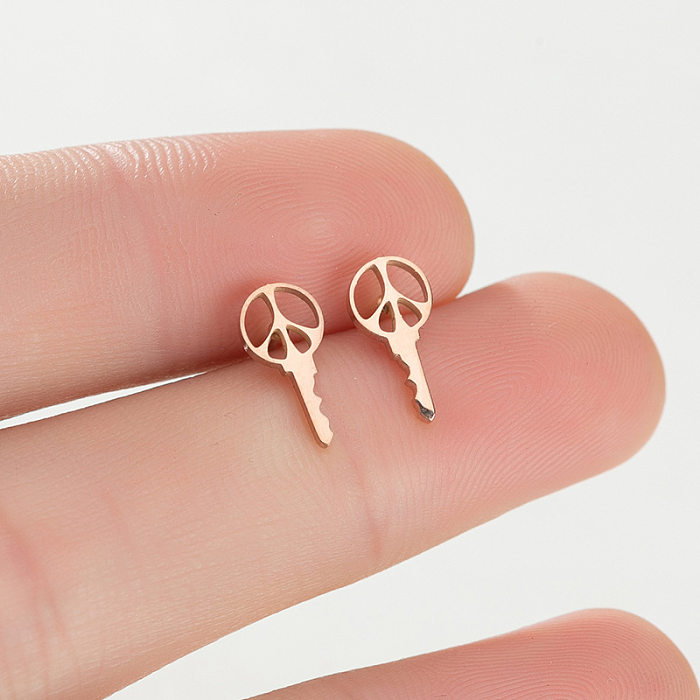 1 par de brincos de orelha com revestimento irregular de aço inoxidável círculo estilo simples