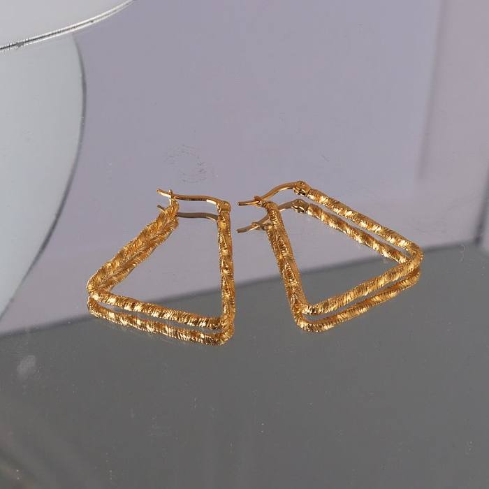 1 Pair Casual Modern Style Classic Style Square Plating Stainless Steel  14K Gold Plated Earrings