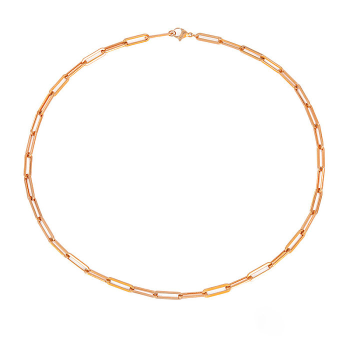 Collar de cadena de clavícula chapado en oro con cadena de acero inoxidable 316L de moda para mujer