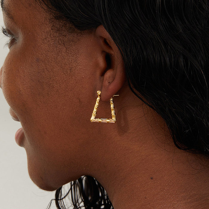 1 Pair Fashion Geometric Stainless Steel  Plating Earrings