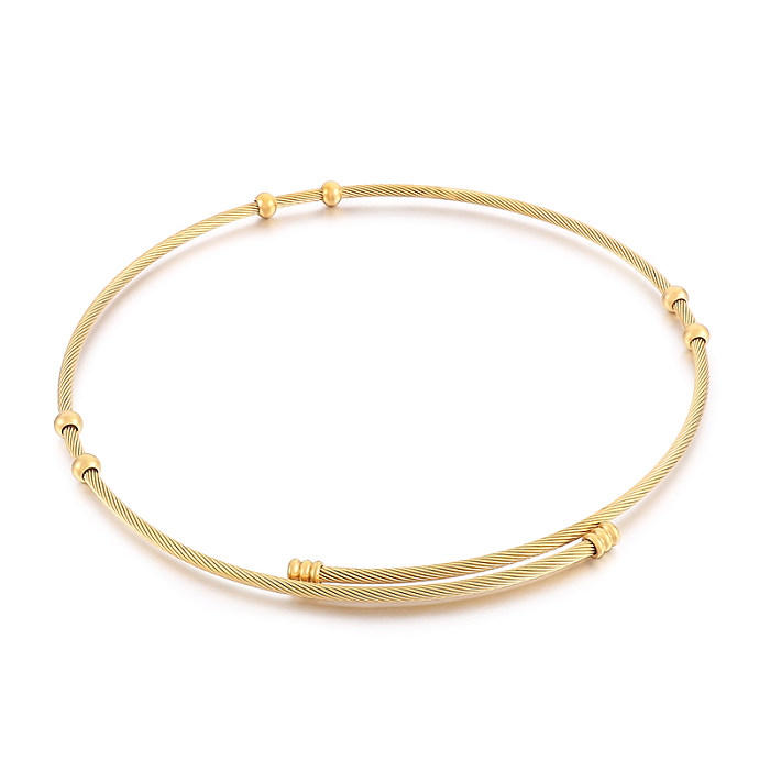 Simple Style Solid Color Stainless Steel  Plating 18K Gold Plated Choker