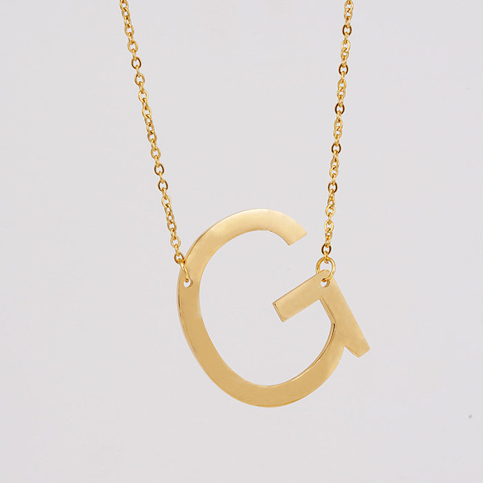 Collier simple d'acier inoxydable de lettre de style plaquant des colliers d'acier inoxydable