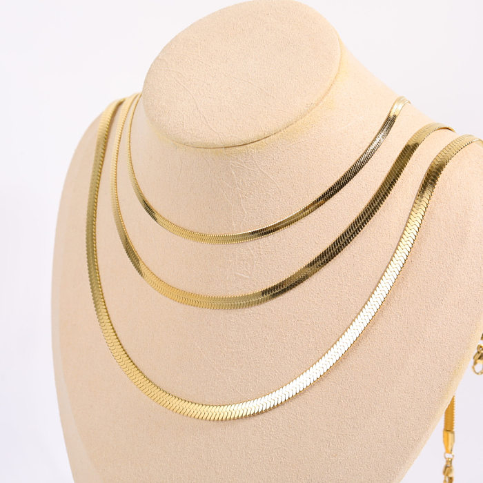 Collar De Acero Inoxidable De Color Sólido Con Forma Geométrica Simple De Moda