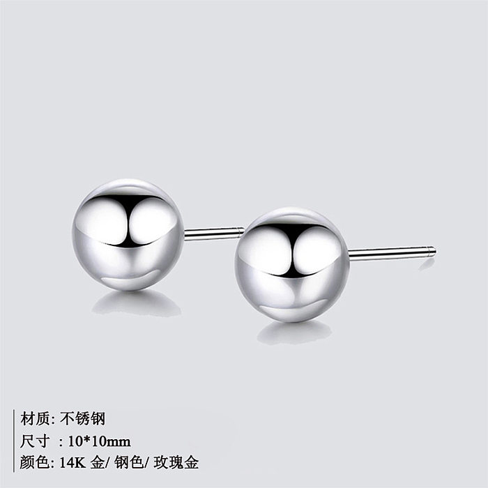 Stainless Steel  Earrings Fashion Round Bead Earrings Simple Peas Earrings Wholesale jewelry