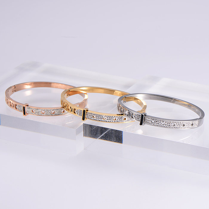 Fashion Women's Bracelet Hollow Diamond Strap Stainless Steel Bracelet