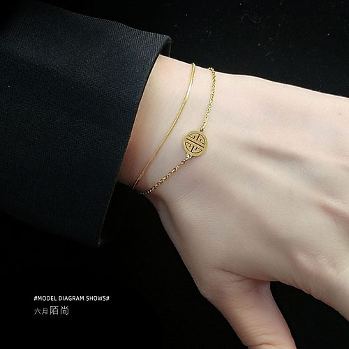 Bracelet chaîne serpent Double couche Hi Word, matériau en acier, pas de décoloration, pas d'allergies, vente en gros de bijoux