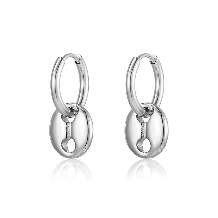 1 Pair Simple Style Solid Color Plating Stainless Steel Drop Earrings