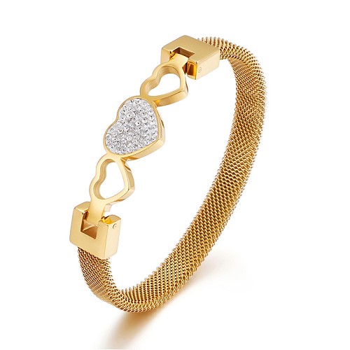 Wholesale Jewelry Heart-shaped Zircon Stainless Steel Bracelet jewelry