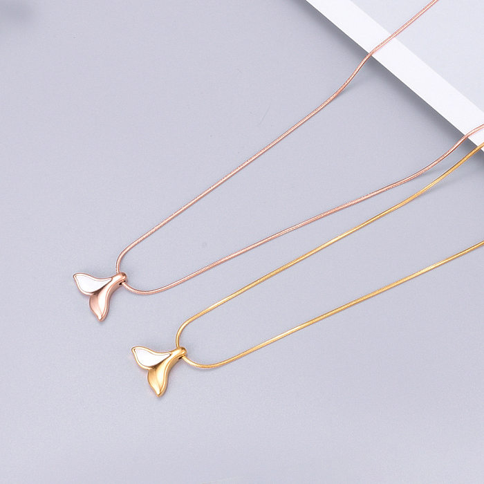 Fashion Fish Tail Stainless Steel Plating Pendant Necklace 1 Piece