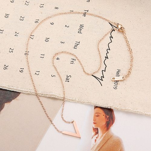 Basic Letter Stainless Steel  Stainless Steel Plating Pendant Necklace