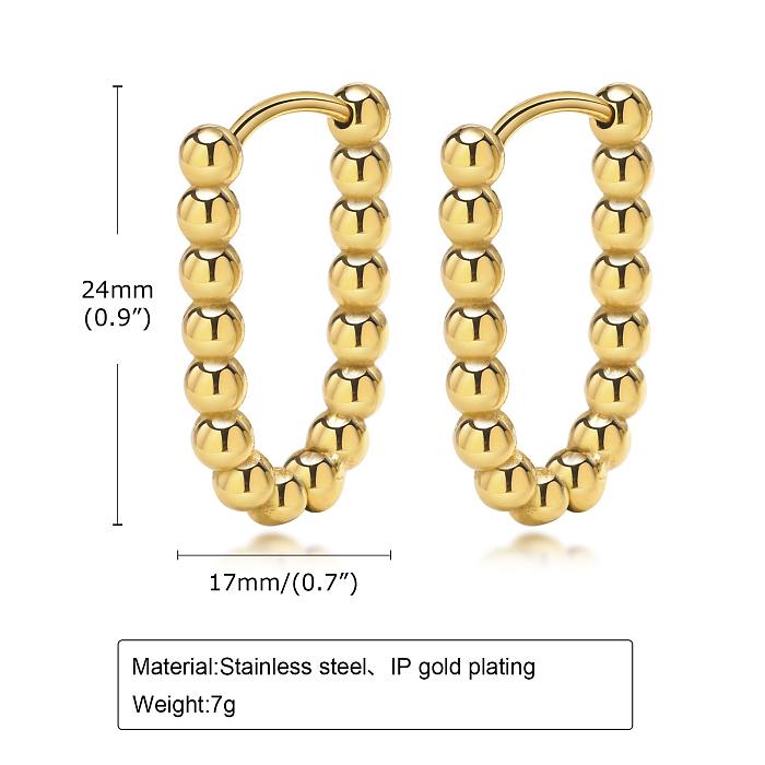 1 Pair IG Style Simple Style U Shape Plating Stainless Steel  18K Gold Plated Earrings