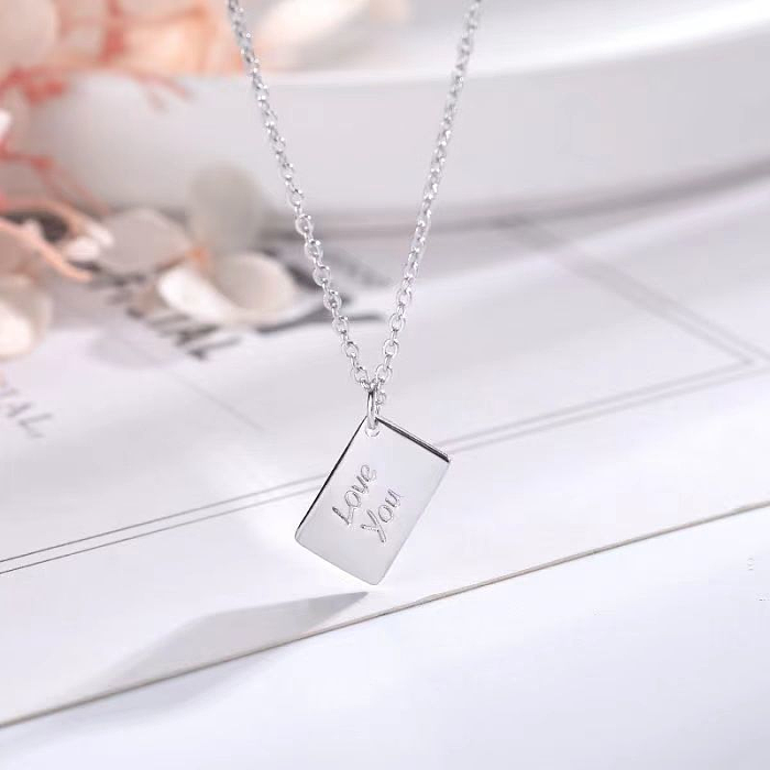 Romantic Envelope Letter Stainless Steel  Plating Gold Plated Pendant Necklace