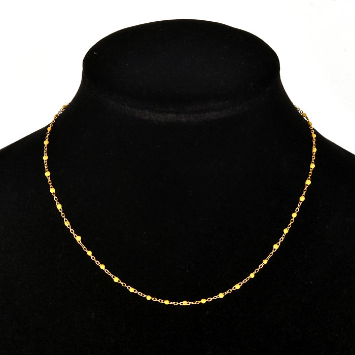 Simple Style Printing Stainless Steel  Alloy Plating Gold Plated Necklace