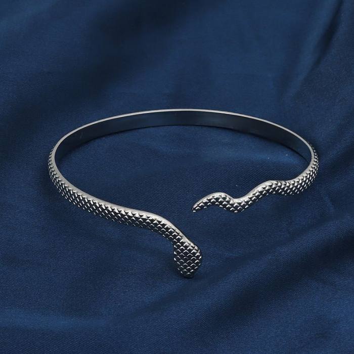 Bracelets de manchette en acier inoxydable serpent de style classique et décontracté de style moderne