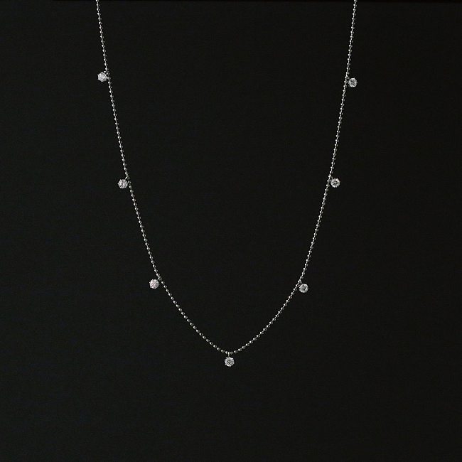 Fashion Geometric Rhinestone Stainless Steel Necklace Wholesale