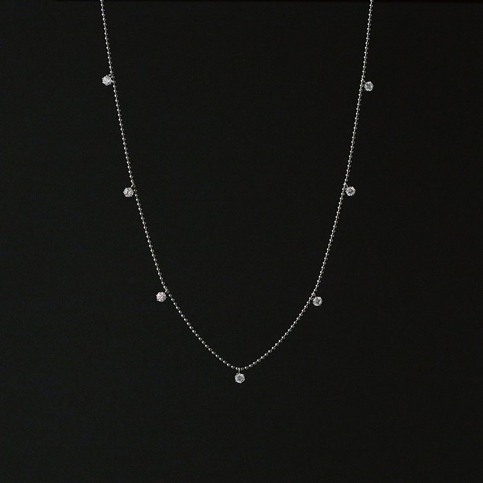 Modische geometrische Strass-Edelstahl-Halskette im Großhandel