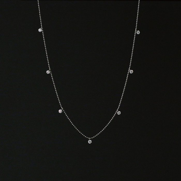 Fashion Geometric Rhinestone Stainless Steel Necklace Wholesale