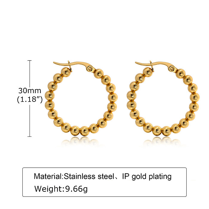 Simple Style U Shape Stainless Steel  Earrings Plating Stainless Steel  Earrings 1 Pair