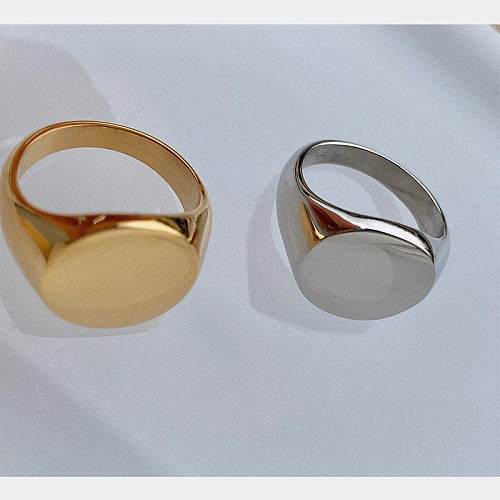Fashion Geometric Titanium Steel Polishing Metal Rings 1 Piece