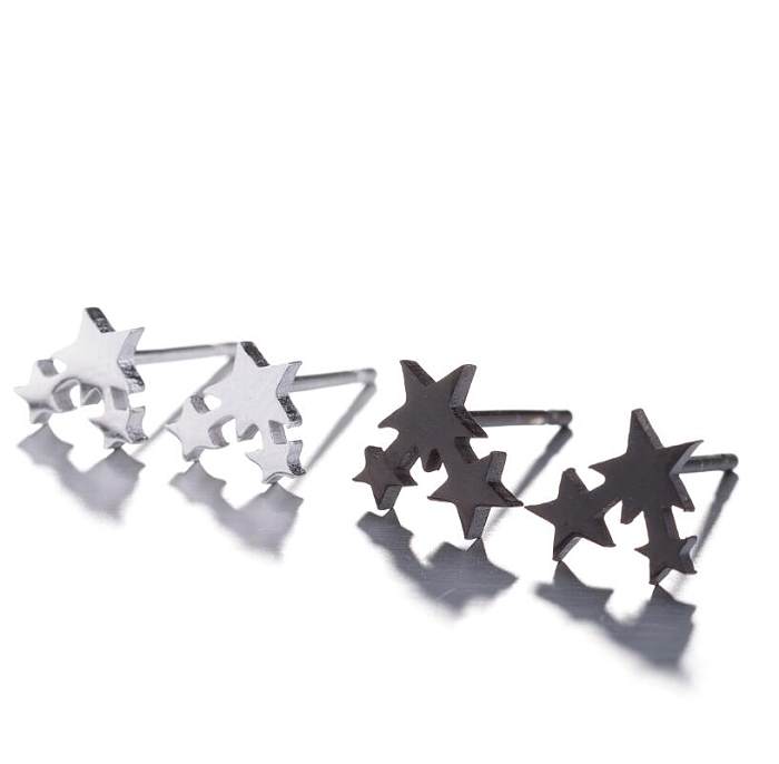 1 Pair Simple Style Commute Star Polishing Plating Stainless Steel  18K Gold Plated Ear Studs