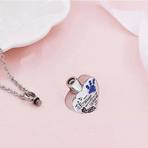 Casual Elegant Korean Style Heart Shape Stainless Steel  Plating Inlay Zircon Pendant Necklace