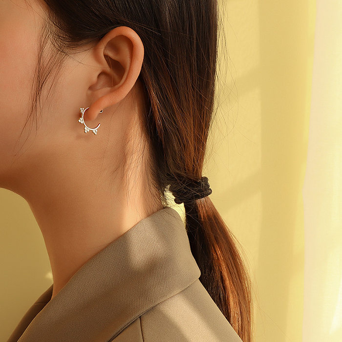 Korea Geometric Ball Earrings